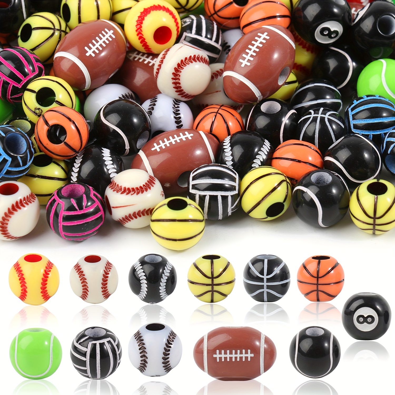 American Football Beads For Jewelry Making Sport Pony - Temu Australia