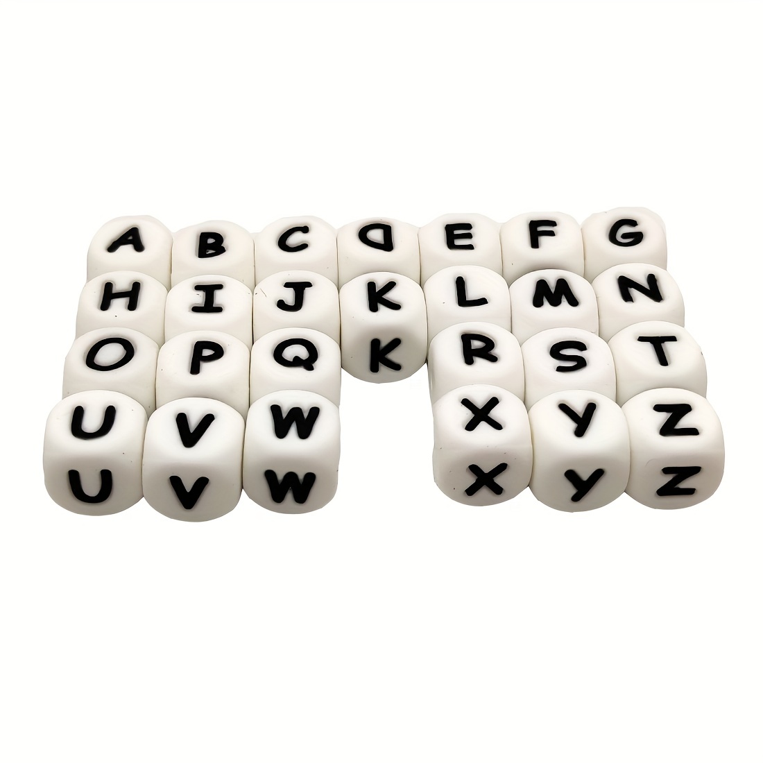 Small Silicone Alphabet Beads, 10mm Silicone Bead Letter Names, Silicone Letter  Beads, Cube Letter Beads, Small Letter Beads for Lanyards 