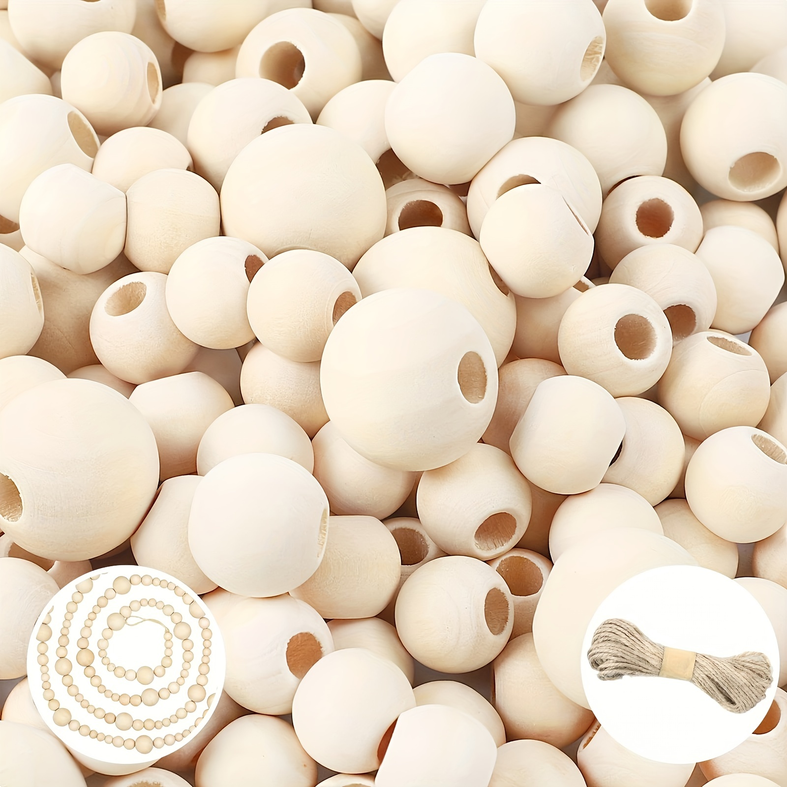 500 Wooden Beads for Jewelry Making.