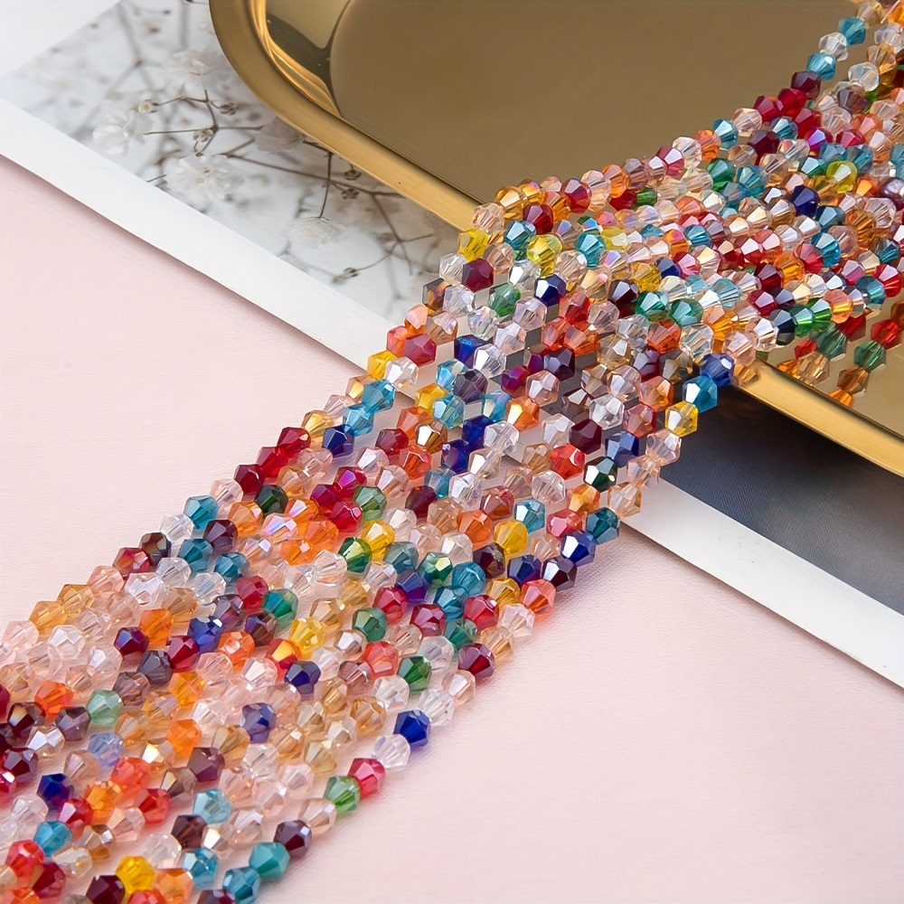 Cuentas de vidrio para hacer joyas, 3000 cuentas multicolores, 20 colores,  cuentas de cristal Rondelle de 0.157 in, kit de manualidades de cuentas
