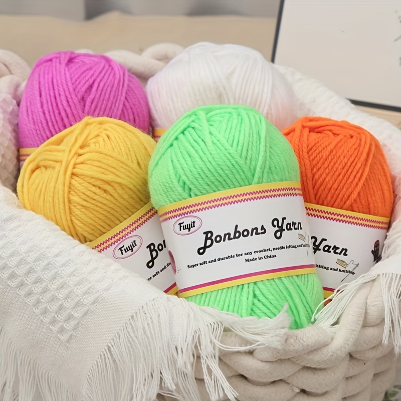2 Pcs - Soft and Bulky Yarn for Knitting Thick & Quick Yarn Crochet and Knitting Assorted Yarn Bulk for Adults and Kids%100 Micro Polyester (Bright