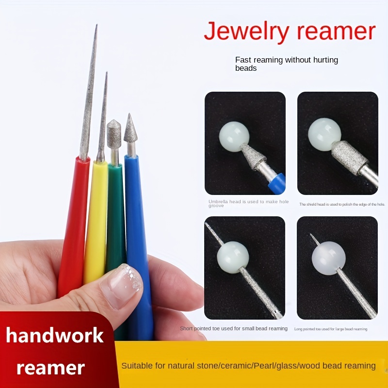 1 Piece Diamond Pearl Glass Bead Reamer Burr Beading Hole Enlarger Tools  Puncher for DIY Jewelry