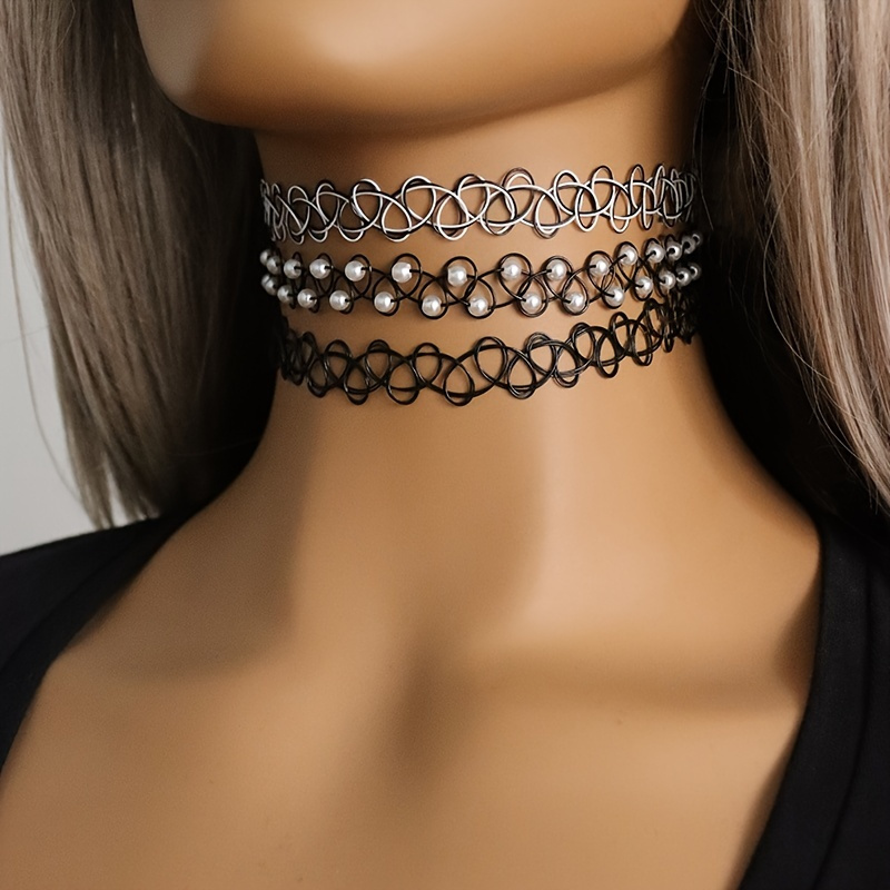 Women's Choker Necklaces, Black, Embellished & Tattoo Chokers