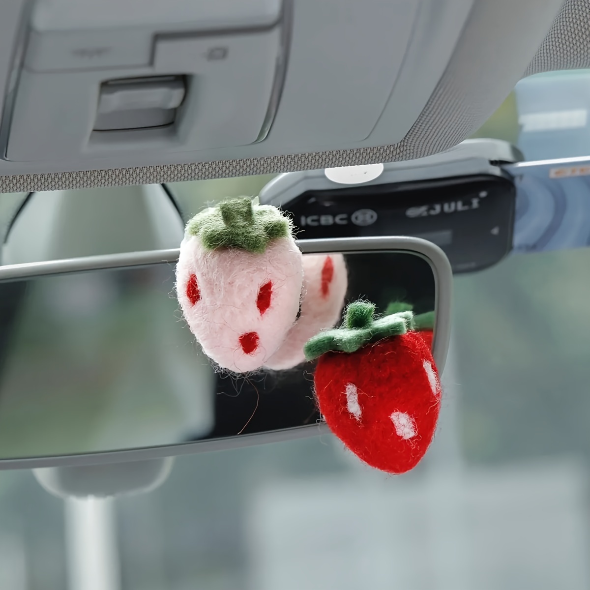 Handmade Strawberry Car Accessories Rear View Mirror Hanging