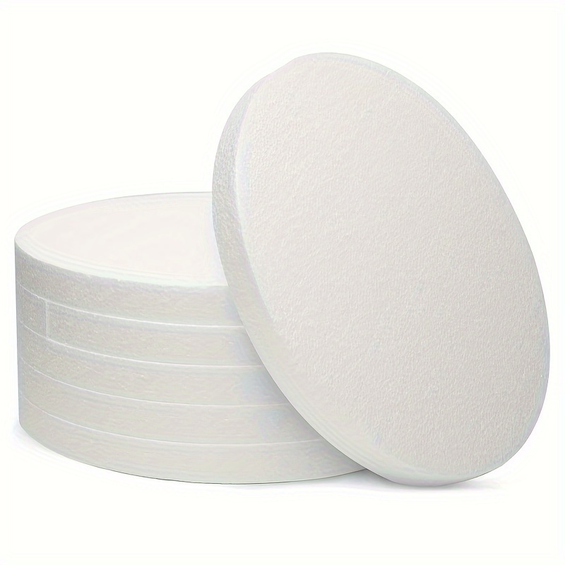 8 Inch Foam Circles for Crafts, 1 Inch Thick Round Polystyrene Discs for  DIY Projects (White, 6 Pack)
