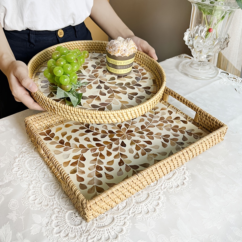Nordic Plastic Decorative Trays Round Storage Tray Organizer Box Table Vase  Aromatherapy Jewelry Sundries Stand Home Decor