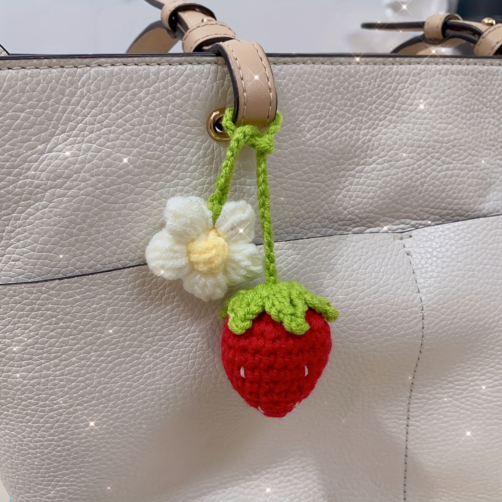 LillysLoopCrochet Strawberry Pouch Bag Charm/Keychain