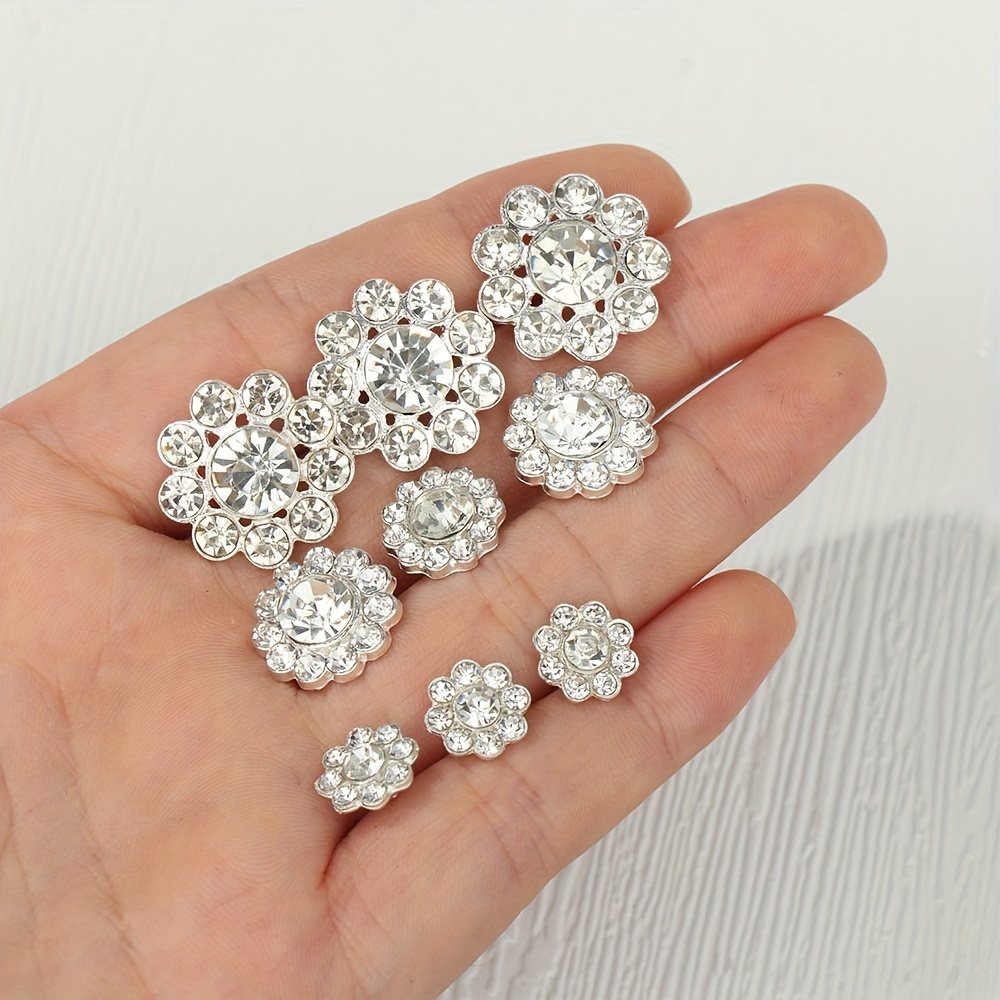 30mm AB Clear Glass Crystal Rhinestone Buttons Sewing Scrapbooking Shank  Buttons Sewing Accessories