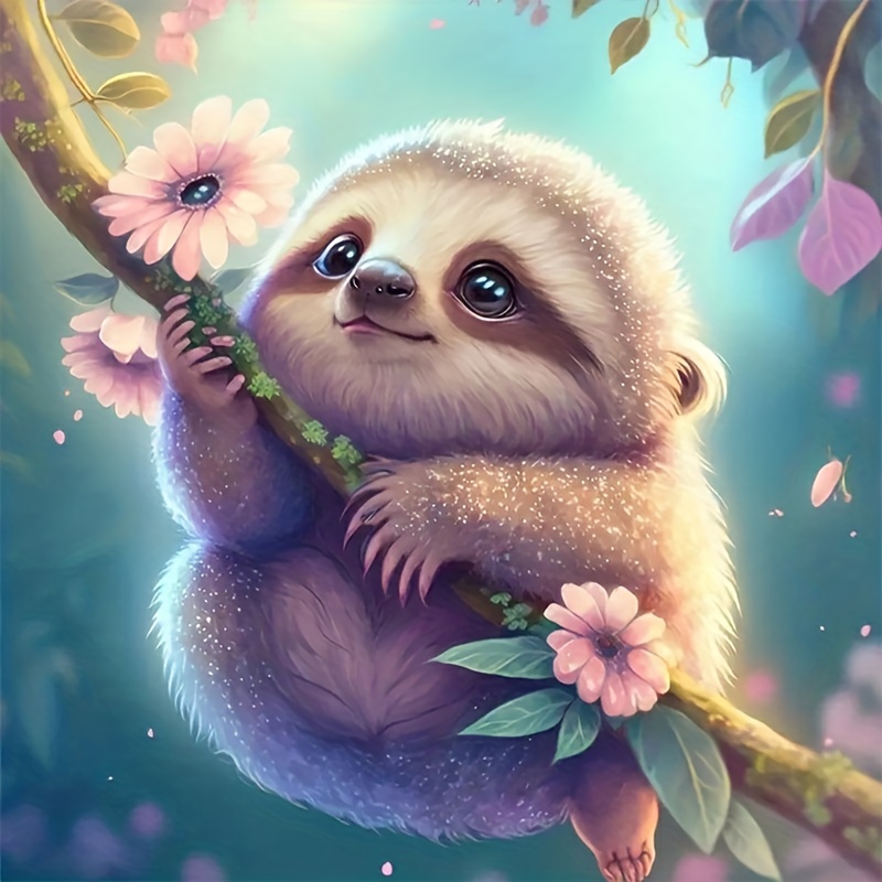 Sloth Diamond Painting for Adults-Sloth Diamond Art for Adults,Animal Gem  Art Ki