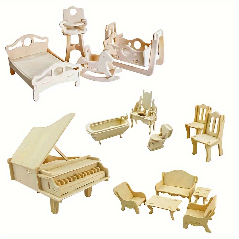 DIY Piano Building DIY s Educational 3D Wooden Puzzle Hand Crank