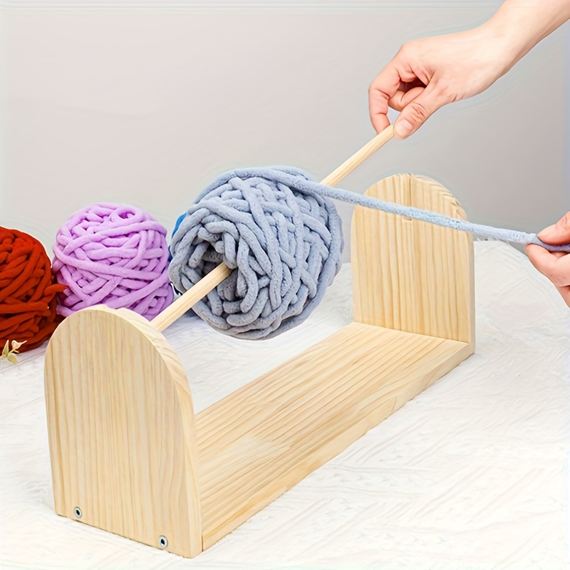 Wood Yarn Holder for Knitting Crochet with Hole Knitting Embroidery  Accessory Gift Yarn Organising Tool for Granny 