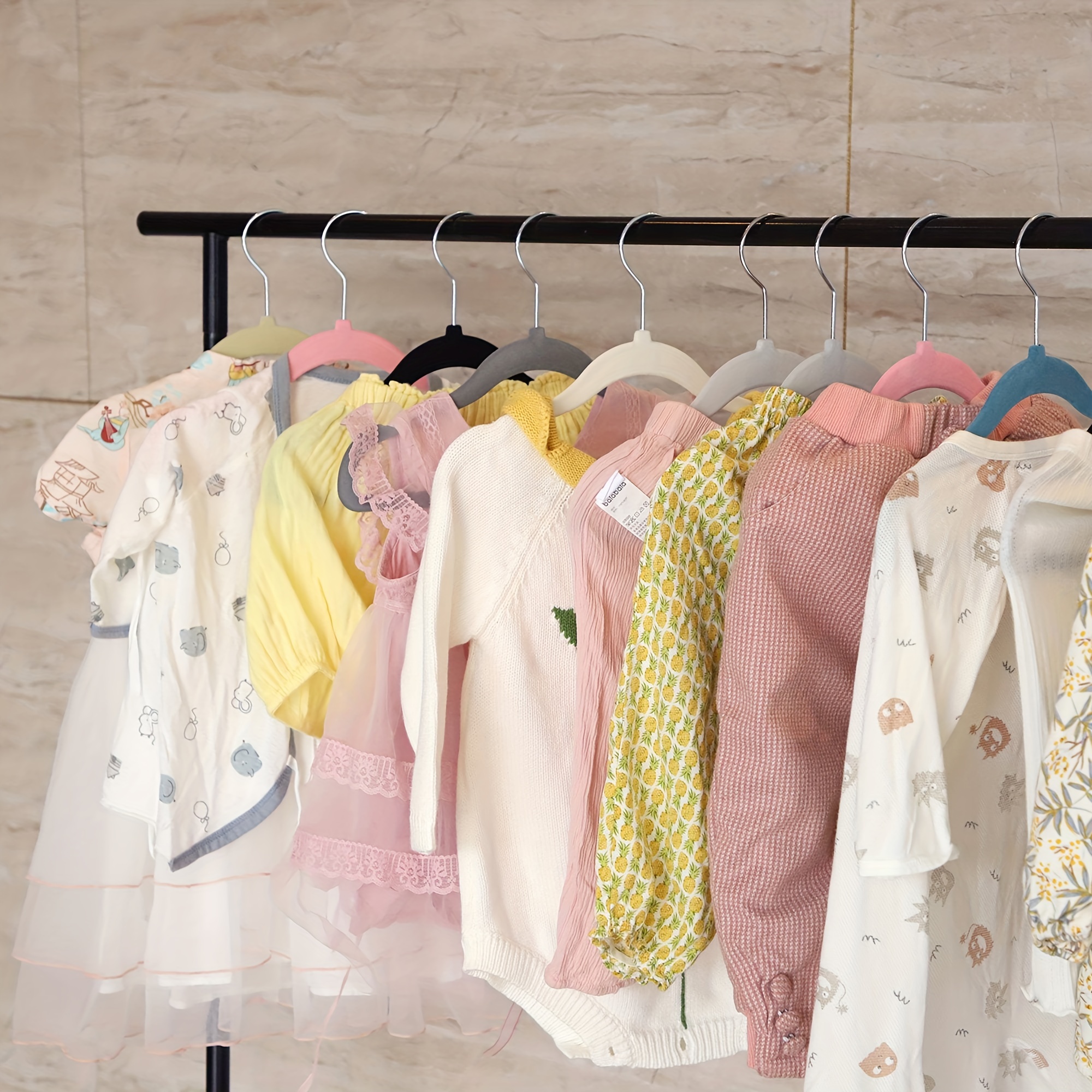 10PCS Adjustable Baby Hangers Kids Room Drying Racks Non-slip Children  Storage Hangers for Clothes Rack Closet Organizer