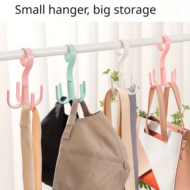 Colgador de bolso para armario, bolsos y bolsos, ganchos giratorios de 360°  para colgar bolsos, bolsa de almacenamiento ahorradora de espacio con 4
