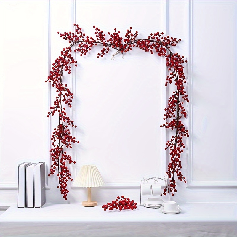 1pc, 68inch Red Berry Garland, Flexible Artificial Red And Burgundy Berry  Garland For Indoor Outdoor Hone Fireplace Decoration For Winter Christmas  Holiday New Year Decor, Free Shipping For New Users