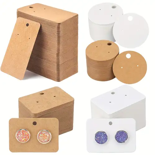 Temlum 50 Pcs Standing Earring Display Cards Earring Cards for