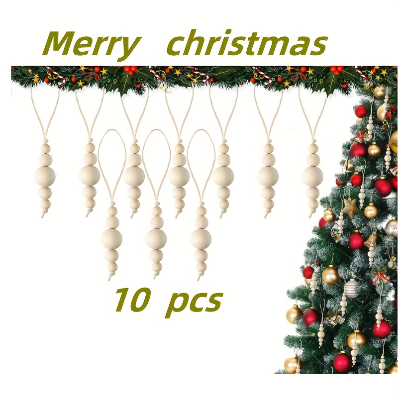 Wood Bead Garland for Christmas Tree, Bday Party Garland, Christmas Garland,  Neutral Wood Beads for Mantel, Garland by the Foot 