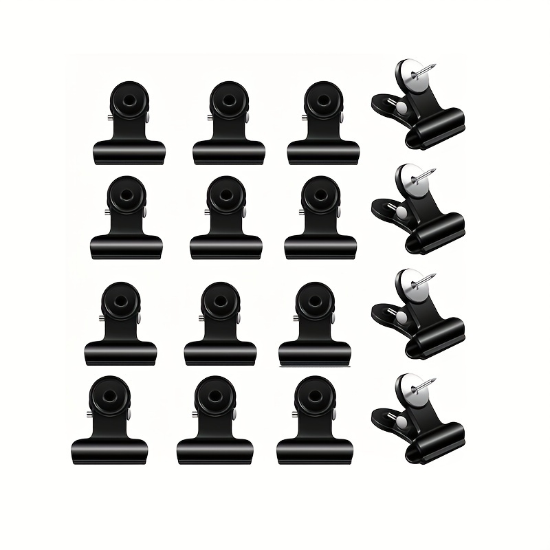 500 Pcs Black Binder Clips and Paper Clips Push Pins Tacks Set, Black Push  Pins Clips Office Supplies Cork Board Accessories for Office School Teacher  Gifts Bulletin Boards, 5 Styles : 