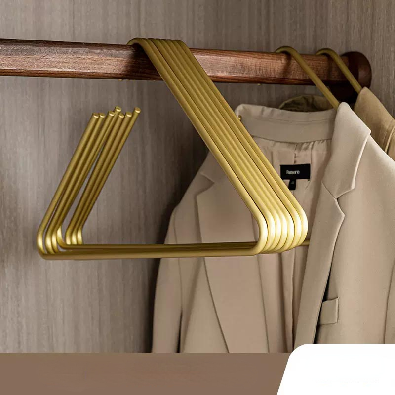 1pc Luxury Gold Clothes Hanger Solid Aluminum Alloy Coat Hangers Clothing  Display Hanging Racks Home Wardrobe Storage Organizer