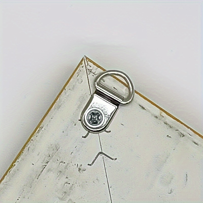  Perchas de fotos con anillo en D de un solo agujero con  tornillos/metal resistente en forma de D, ganchos traseros para colgar  fotos (100 unidades)