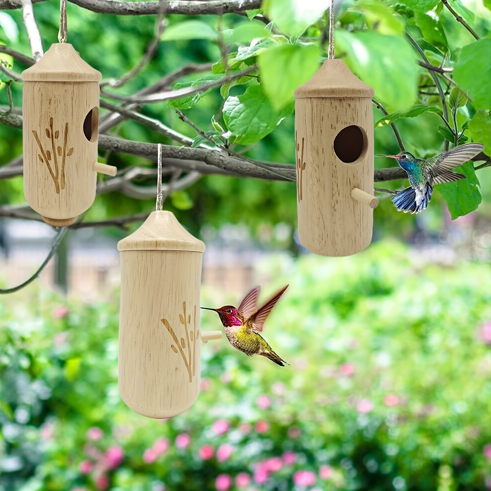  Neliblu 6 casas de pájaros de madera para manualidades