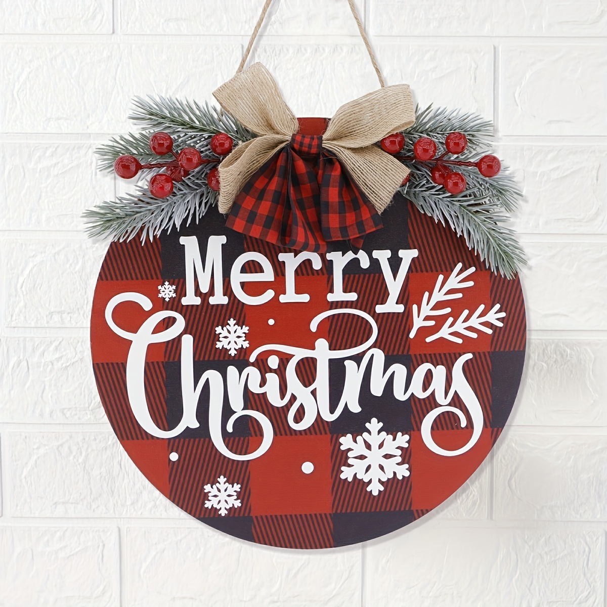 Merry Christmas Large Wooden Door Tag Door Hanger 