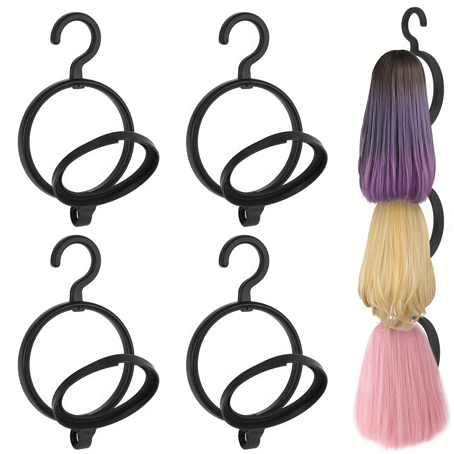 4 Pack Wig Stand Holder, Premium Portable Collapsible Wig Holder