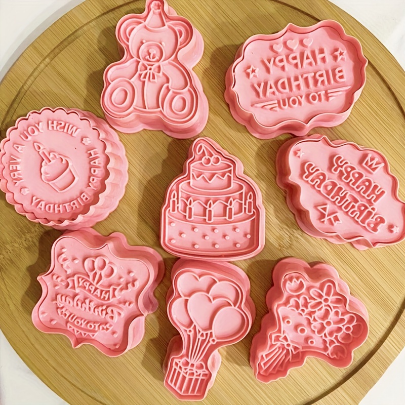 4pcs Valentine's Day Love Heart Shape Love Word Cookie Cutter Biscuit Mold  3D Plastic Cookie Mold for Wedding Fondant Cake Tools