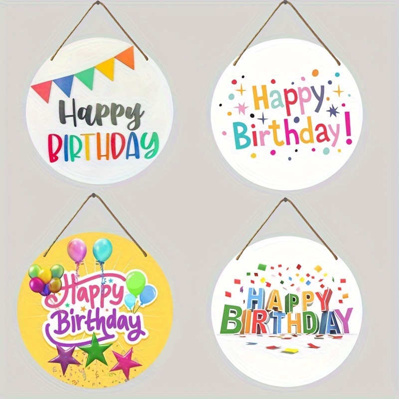 Set/2pcs Decoraciones Pancarta Puerta Cumpleaños Feliz - Temu