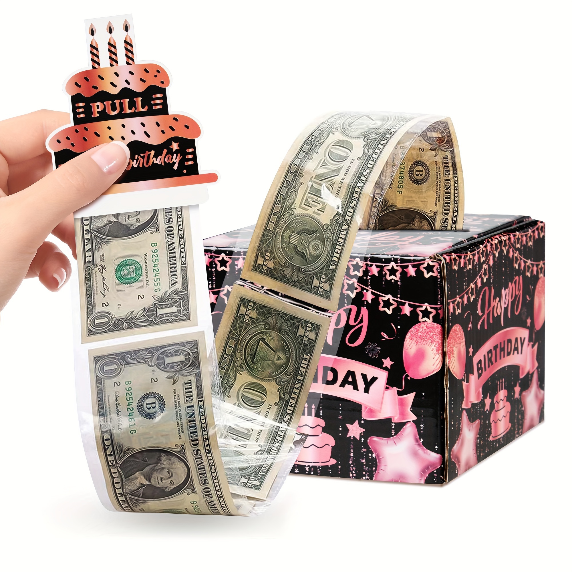 Caja de dinero para efectivo, rollo de dinero, caja de regalo de bricolaje  con papel de regalo para cumpleaños, Navidad, día de San Valentín