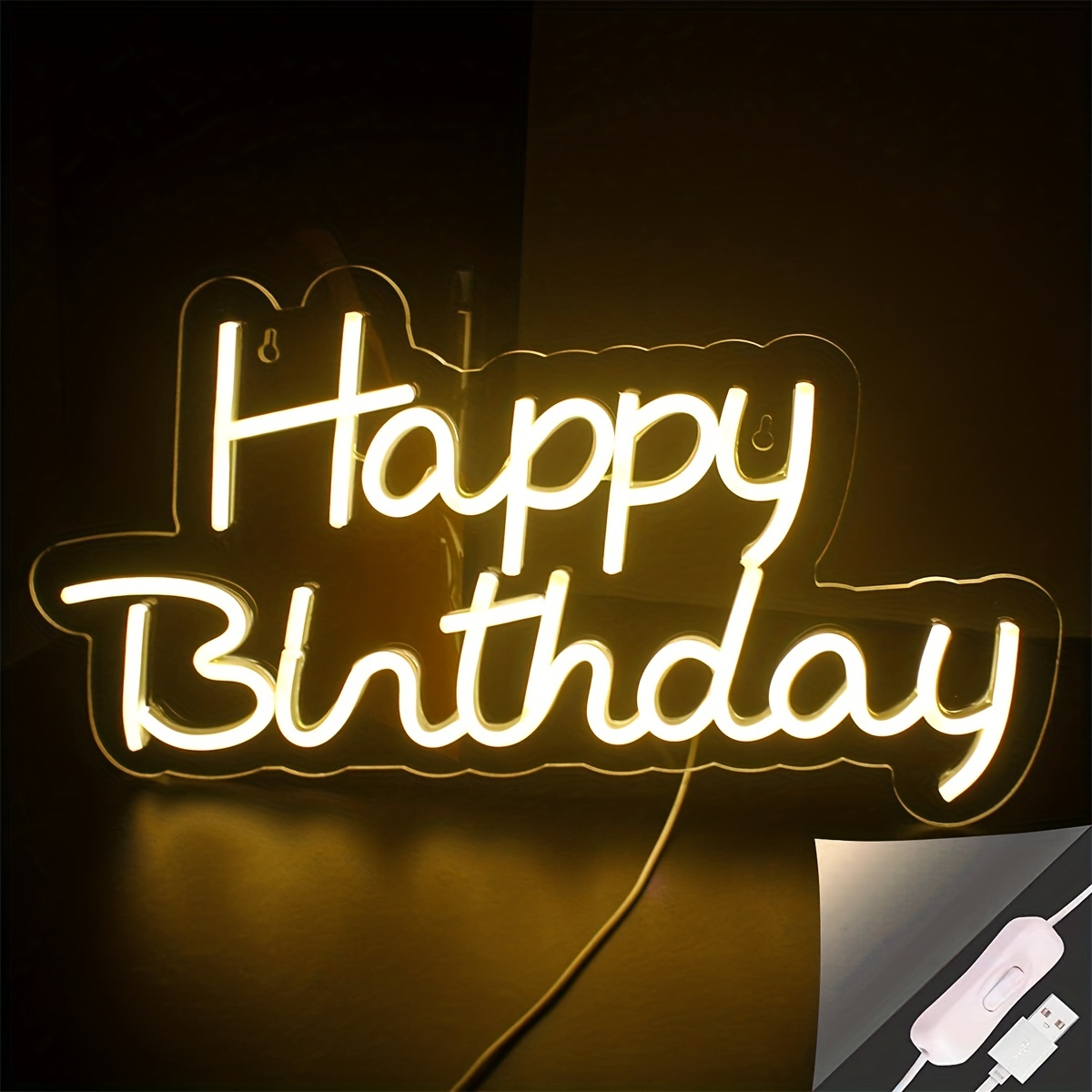 Leo neon sign- Happy birthday led with patterns for party decoration