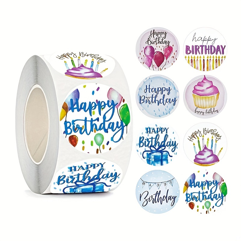 1 Rouleau/500pcs, Autocollant De Décoration Joyeux Anniversaire, 2,5 Cm/1,0  Pouce Enveloppe Cadeau D'anniversaire Étiquette Cadeau Décoration  Autocollants Auto-adhésifs, Autocollants D'étanchéité, Autocollants  D'étiquette, Autocollant Pour Scrapbooking