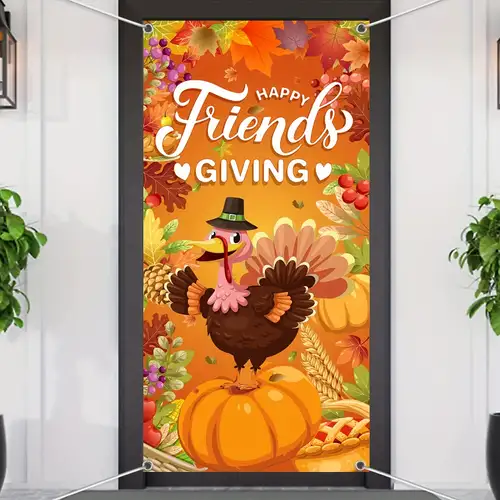 Friendsgiving Banner Friends Theme Thanksgiving Party Decoration Supplies  Friendsgiving Decorations Banner for Fireplace Home Indoor Outdoor