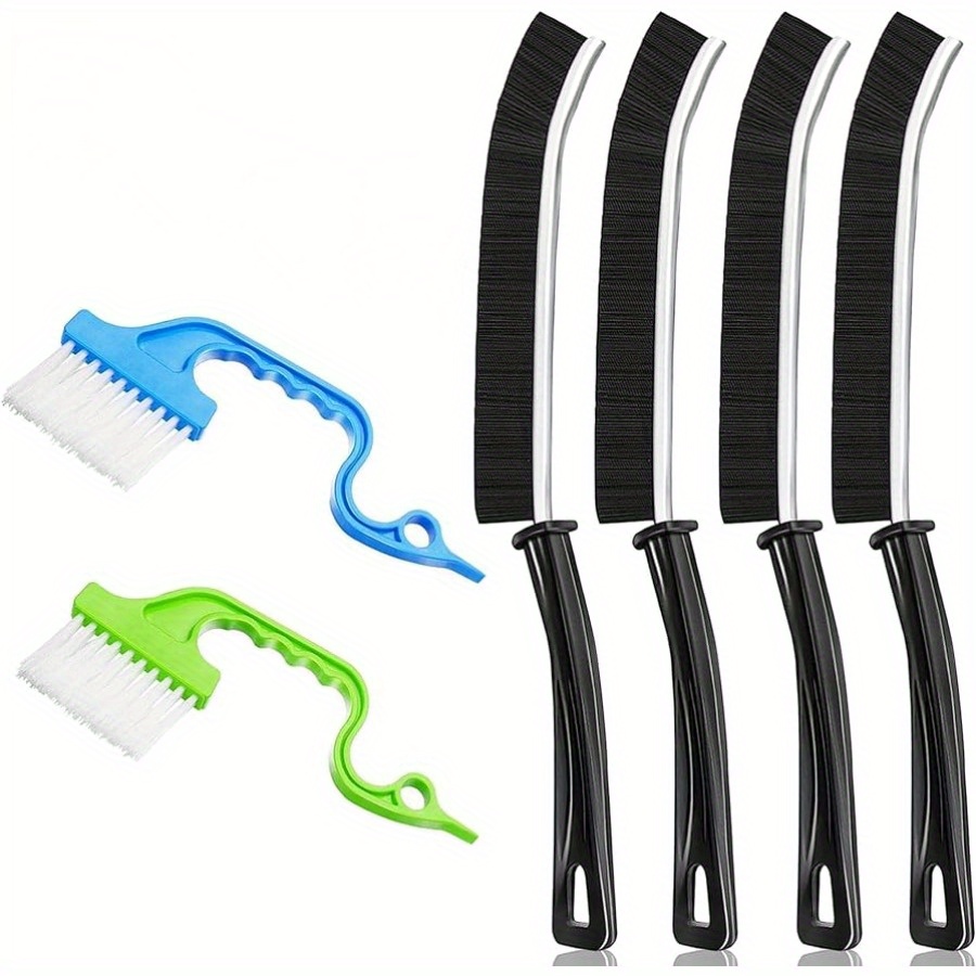 Bendable Multifunctional Cleaning Brush Hard Bristle Crevice Cleaning Brush  Gap Cleaning Brush for Household Bathroom (6 PCS)
