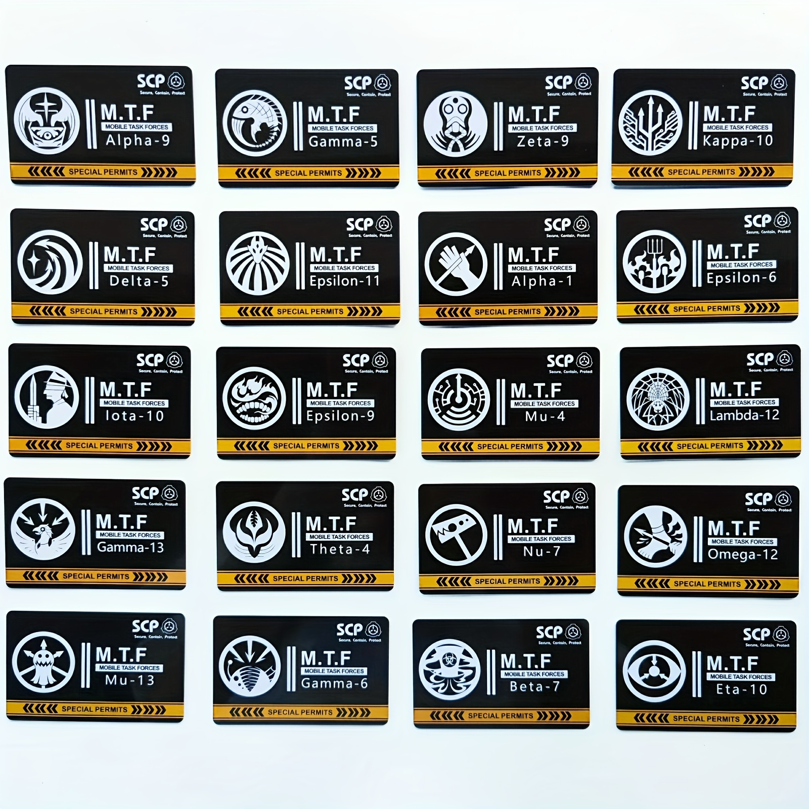 10pcs SCP Foundation Keycards PLASTIC CARD electronic pass cosplay games  gift