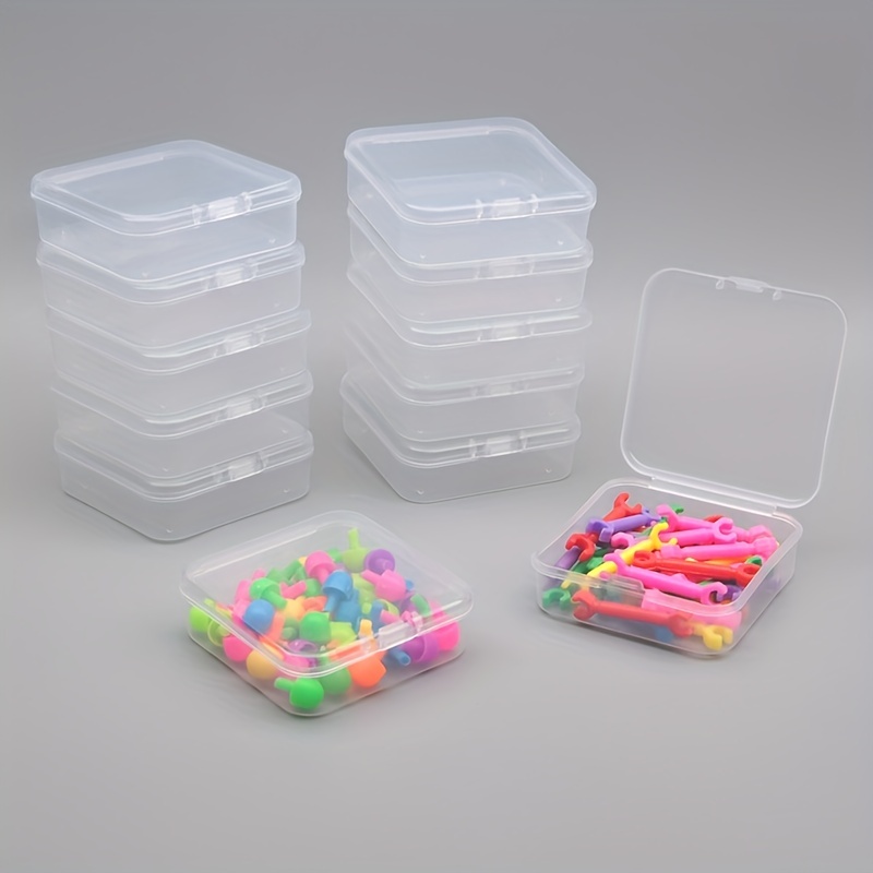 Fusswind Small Plastic Box, Stackable Mini Plastic Storage Box with Lid, Clear Plastic Organizer Container for Small Crafts Items - 6 Pack, Size: As Show