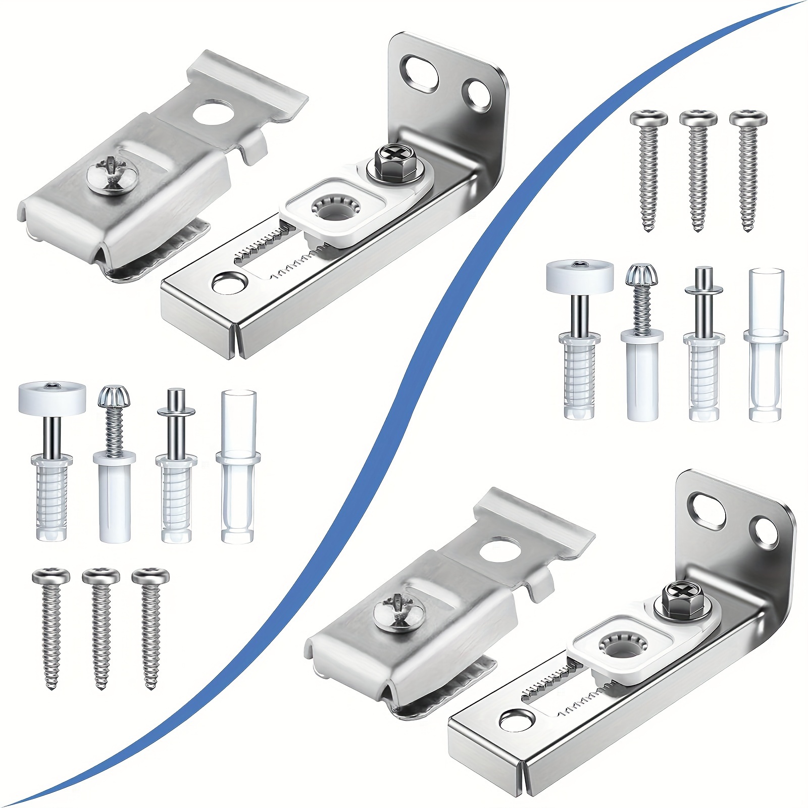 Kit de reparación de herrajes para puertas plegables – 4 paquetes de piezas  de repuesto para puertas correderas de armario plegables que incluyen