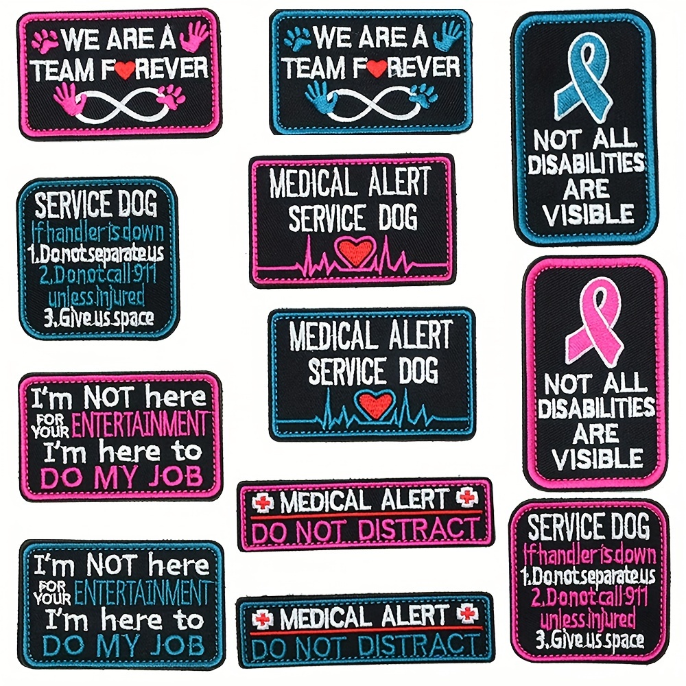 Medical Alert dog Military Embroidered Patch, Velcro
