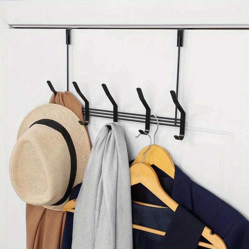 1pc Over The Door Hook Hanger, Heavy-Duty Hook, Hanging Clothes, Coat, Bag,  Robe, Towel, Bathroom, Closet, 10-Hook 14.18*6.89in