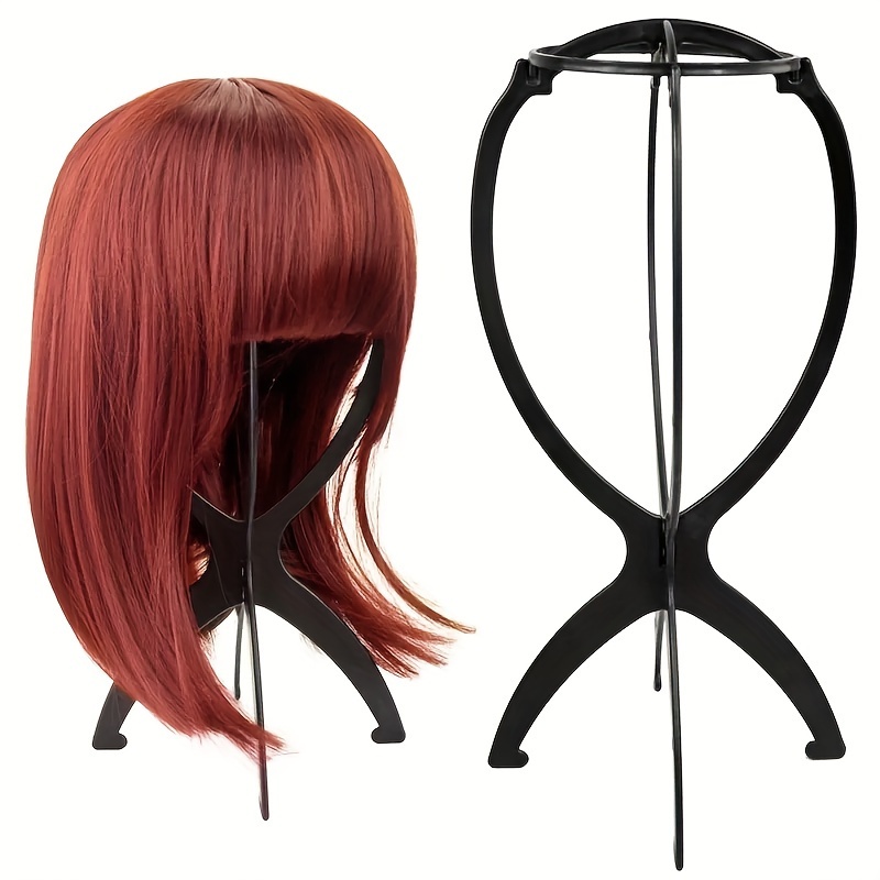 Solid Color Wig Storage Rack Portable Wig Hanger Wigs - Temu