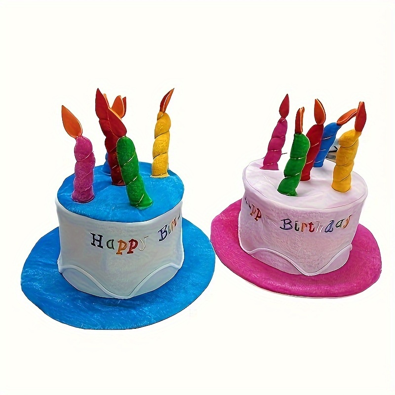 Gorro de cumpleaños con gafas de cumpleaños, gorro de feliz cumpleaños de  felpa con velas multicolores, sombreros de fiesta, accesorios para fotos de