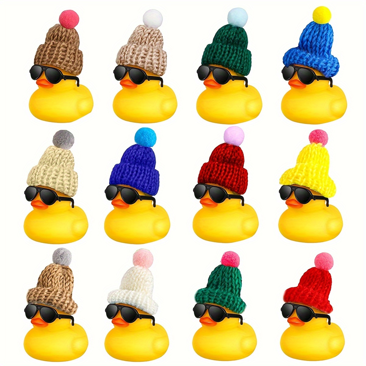 12 patitos de goma de playa de verano para piscina, novedosos patos de goma  surtidos de goma para el baño, juguetes para niños, baby shower, fiesta de