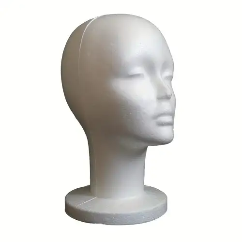 MILANO COLLECTION 17” PVC Lightweight Wig Head Mannequin, Wig Head Stand  for Styling, Display, and Wig Storage, Compatible with All T-Pins (Glossy