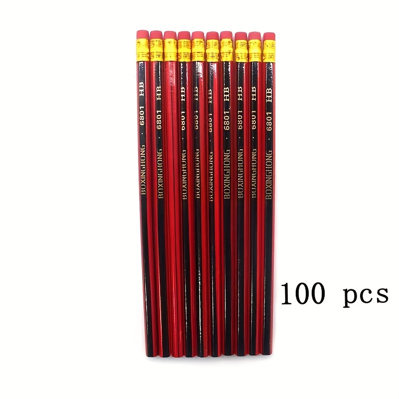 30Pcs Wooden Lead HB Pencils With Eraser Children School Writing Drawing