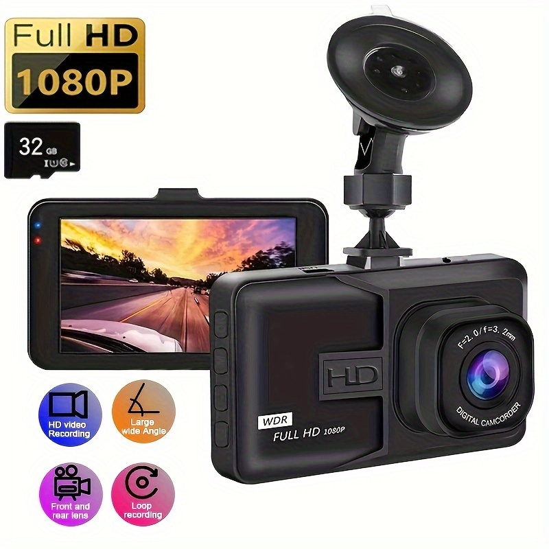 Dash Camera Front And Inside 3.16inchdash Cam 1080p G Sensor - Temu