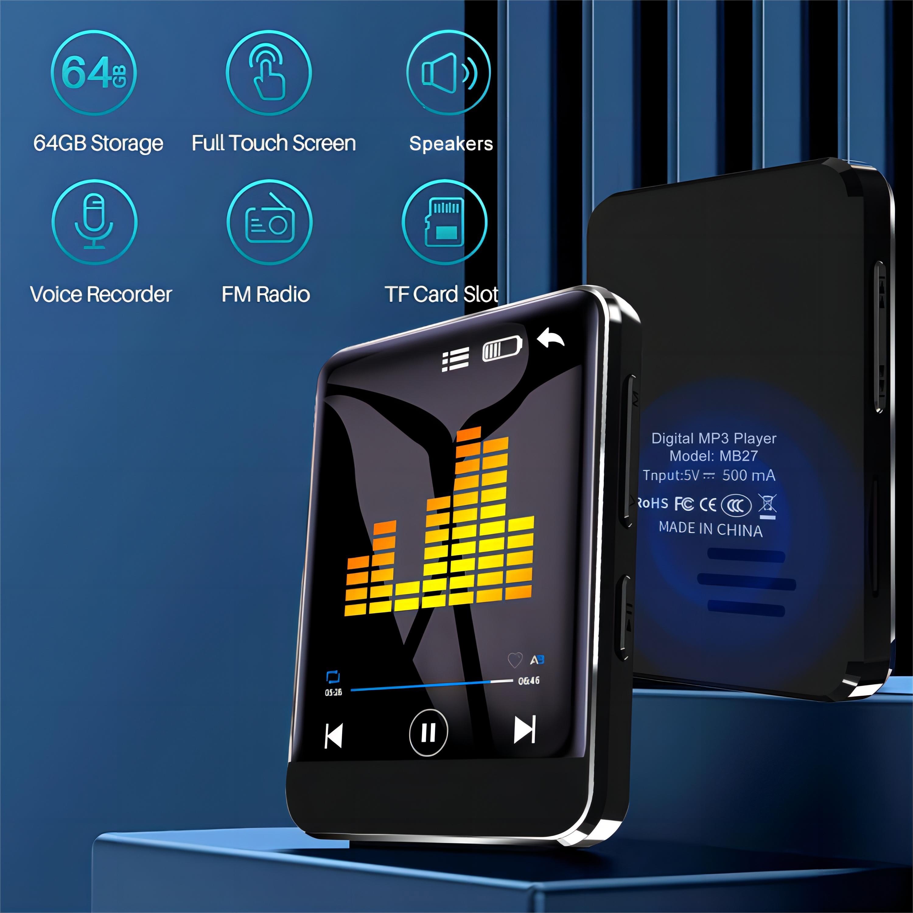 Bluetooth MP4 Player Touch Screen 4GB 8GB 16GB Music video Player FM Radio  Video Player E-book Player MP3 With Speaker walkman