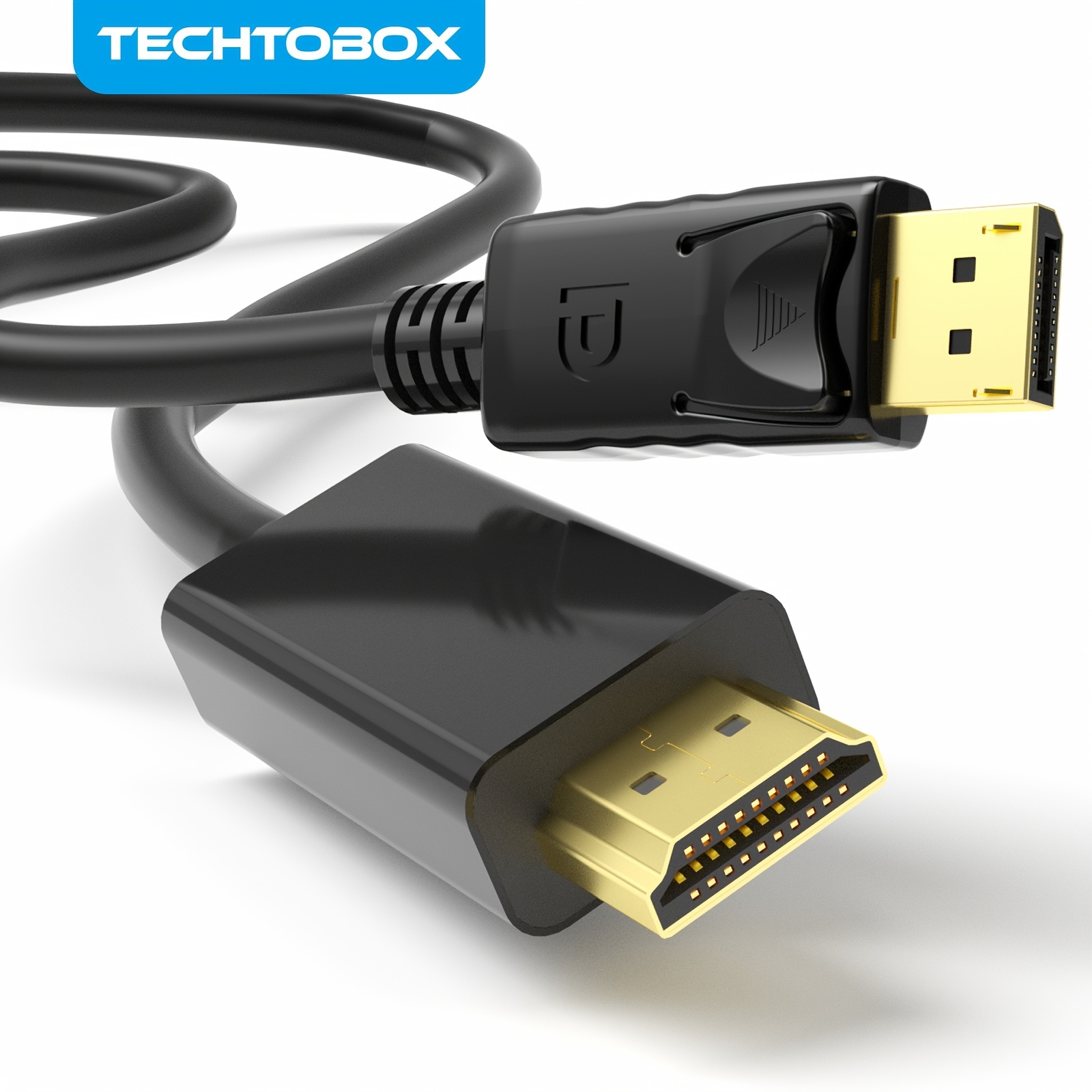 TECHTOBOX - Adaptador HDMI a DisplayPort de 4 K a 60 Hz [trenzado, alta  velocidad] HDMI macho
