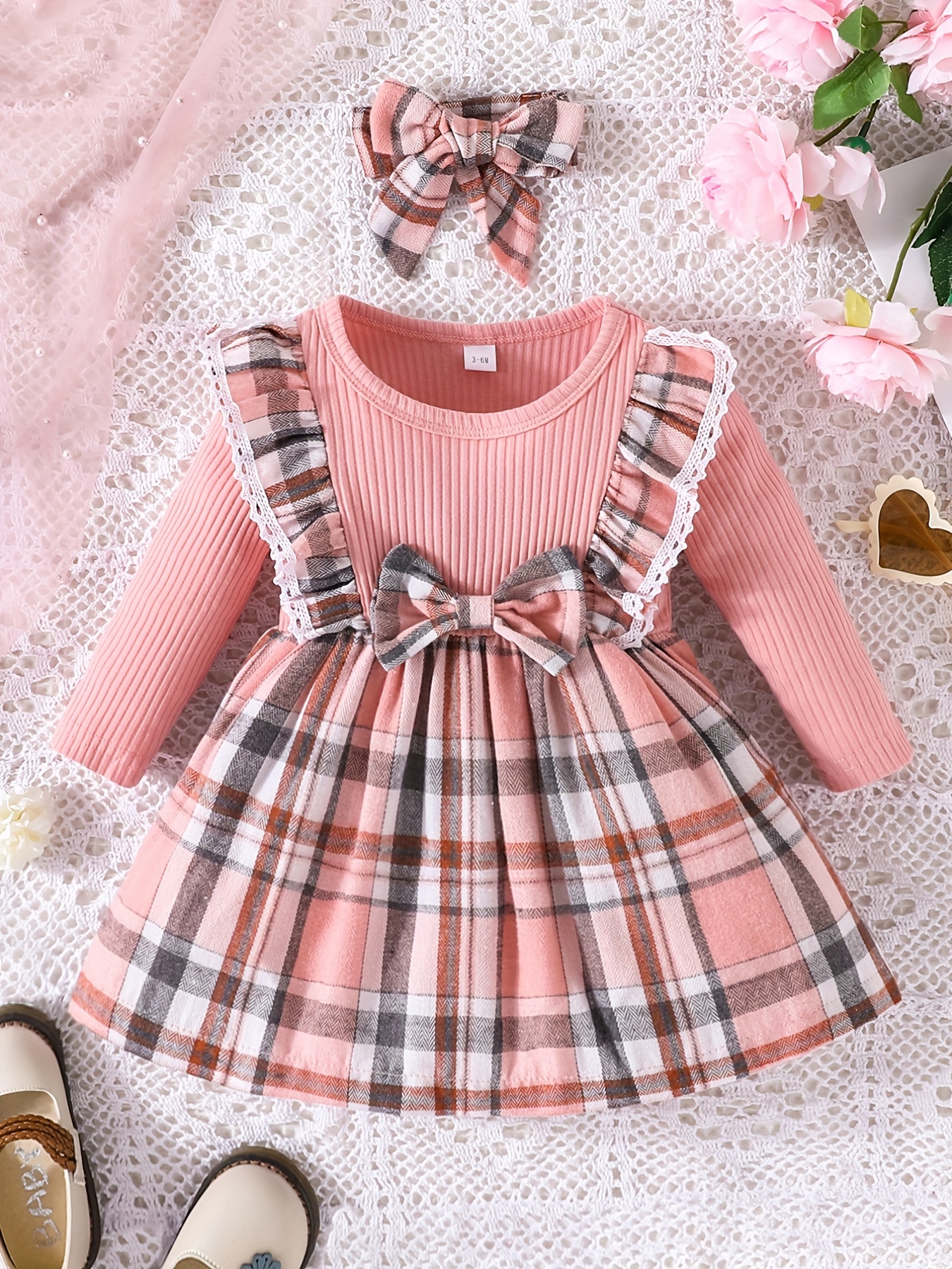 Baby Girls Fashion Autumn And Winter Thermal Belted Dress - Temu