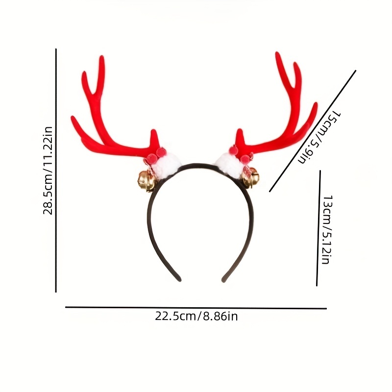 Christmas Antlers Bell Headband Shimmering Cute Head Hoop - Temu