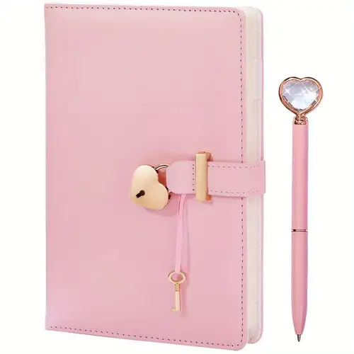 Cute Journal Notebook, Kawaii Notebook Colorful Printed Pages Sweet Days, Teen Girl Gifts, PU Leather Cover Diary with Magnetic Buckle, Pen Holder