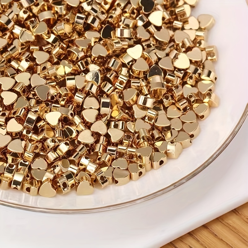 Golden Heart Spacer Beads Brass Loose Bead For Valentine - Temu